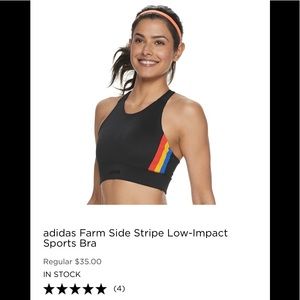 Adidas farm side stripe low-impact sports bra